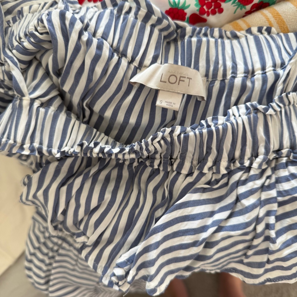 Ann Taylor LOFT Meadow Stripe Ruffle Dress - Picture 8 of 10